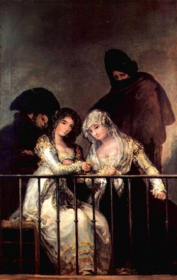 Francisco de Goya Majas on a Balcony Sweden oil painting art